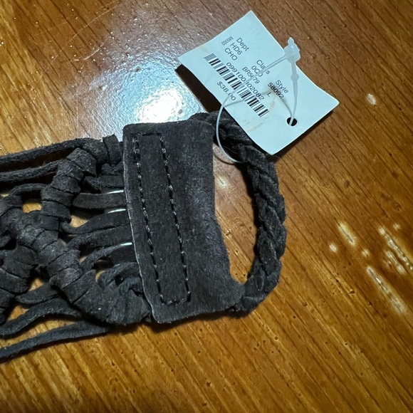 J. Crew Dark Brown Woven Suede Belt Coastal Cowgirl Rodeo Country Western Fringe - Picture 4 of 10